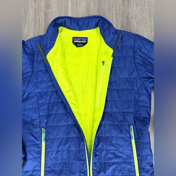 Patagonia Nano Puff Jacket Mens Small Blue / Yellow Puffer Coat Great Condition - Picture 5 of 9